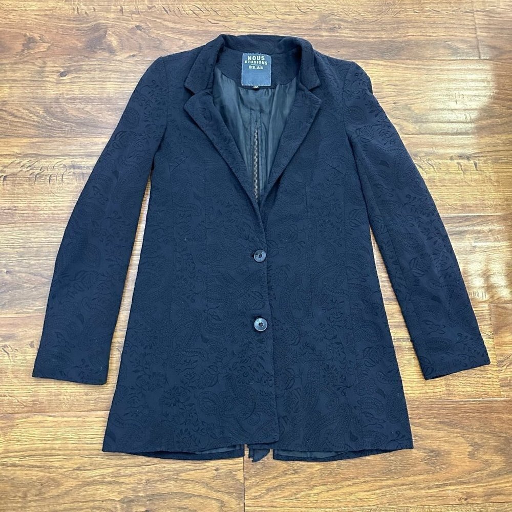 Nous Etudions not just a label textured long blazer